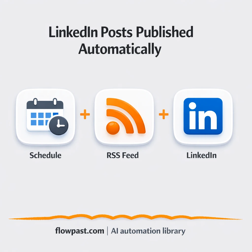 RSS + LinkedIn: posts and images published for you - n8n workflow automation template