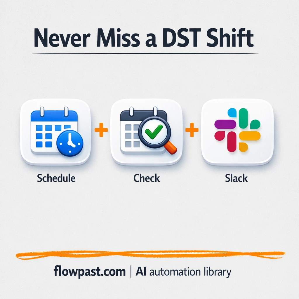 Slack + Email DST alerts, no more missed meetings - n8n workflow automation template