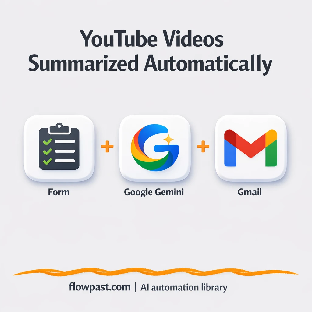 YouTube to Gmail, ready made summaries in your inbox - n8n workflow automation template