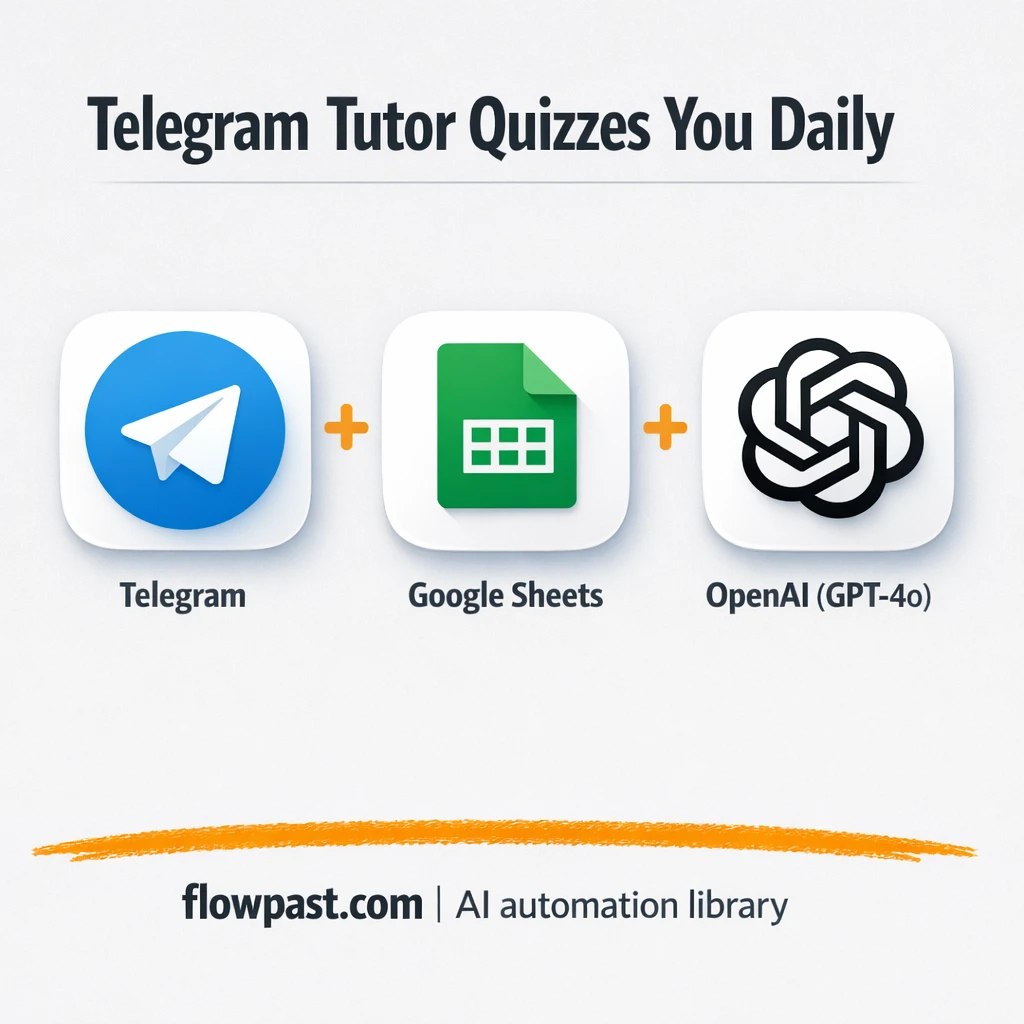 Telegram + Google Sheets: quizzes from your vocab list - n8n workflow automation template