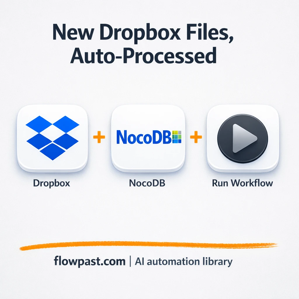 Dropbox + NocoDB: never miss new files again - n8n workflow automation template