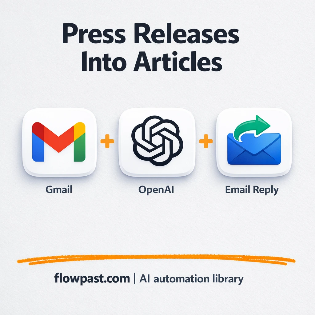 Gmail + Google Drive, press releases into clean drafts - n8n workflow automation template