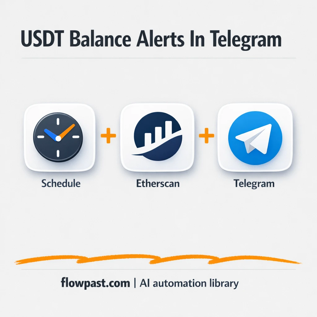 Etherscan to Telegram, USDT balance alerts - n8n workflow automation template