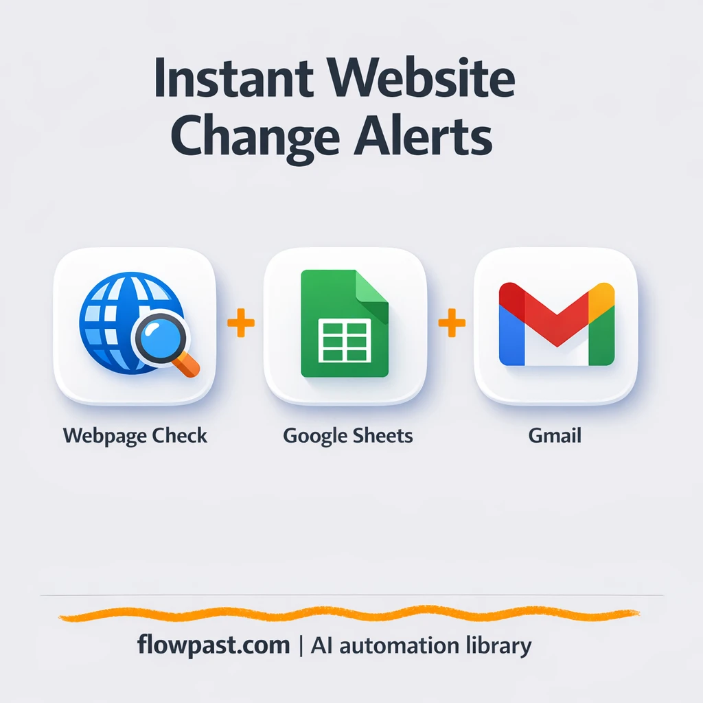 Google Sheets + Gmail alerts for website page changes - n8n workflow automation template