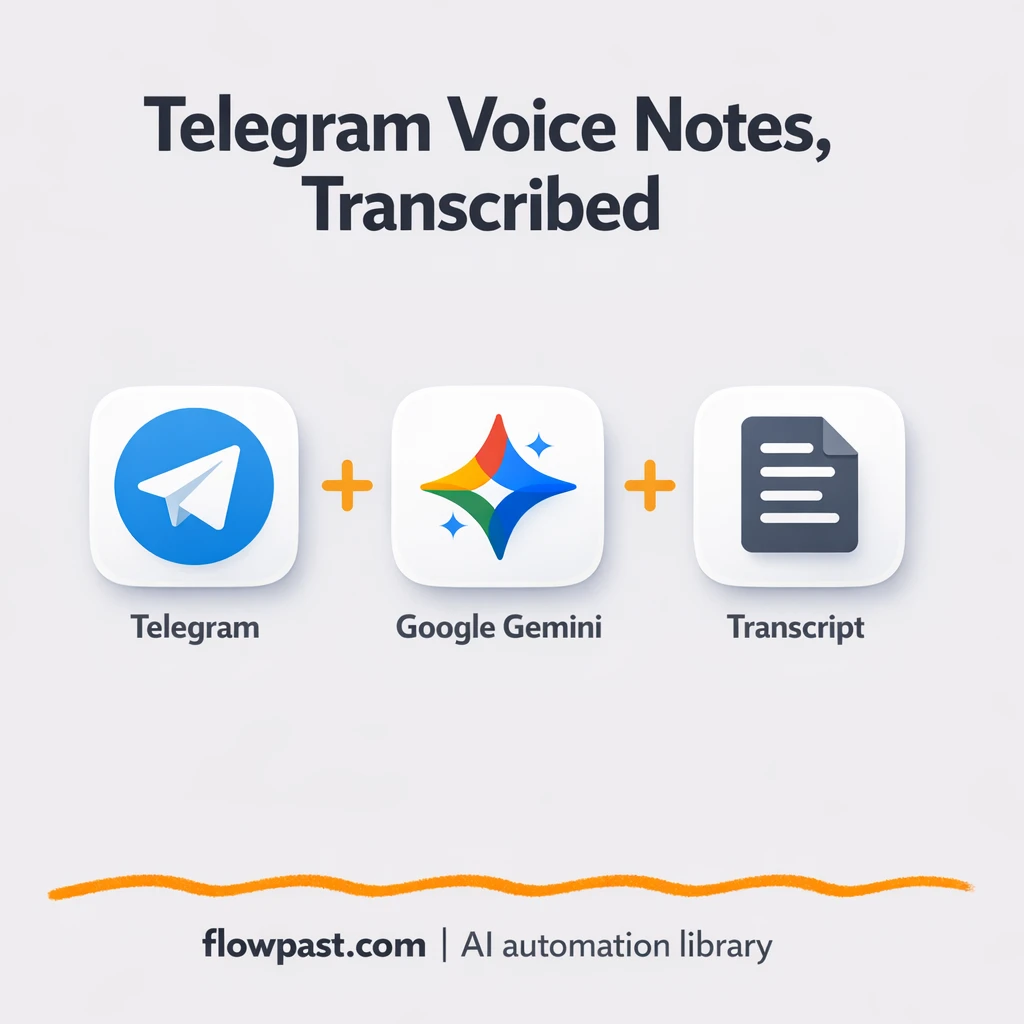 Telegram + Google Gemini: voice notes to text fast - n8n workflow automation template