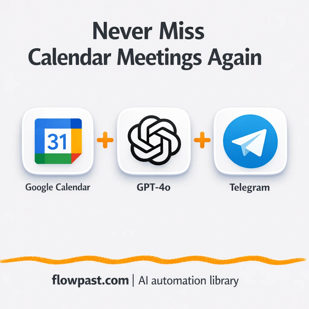 Google Calendar meets Telegram for meeting reminders - n8n workflow automation template