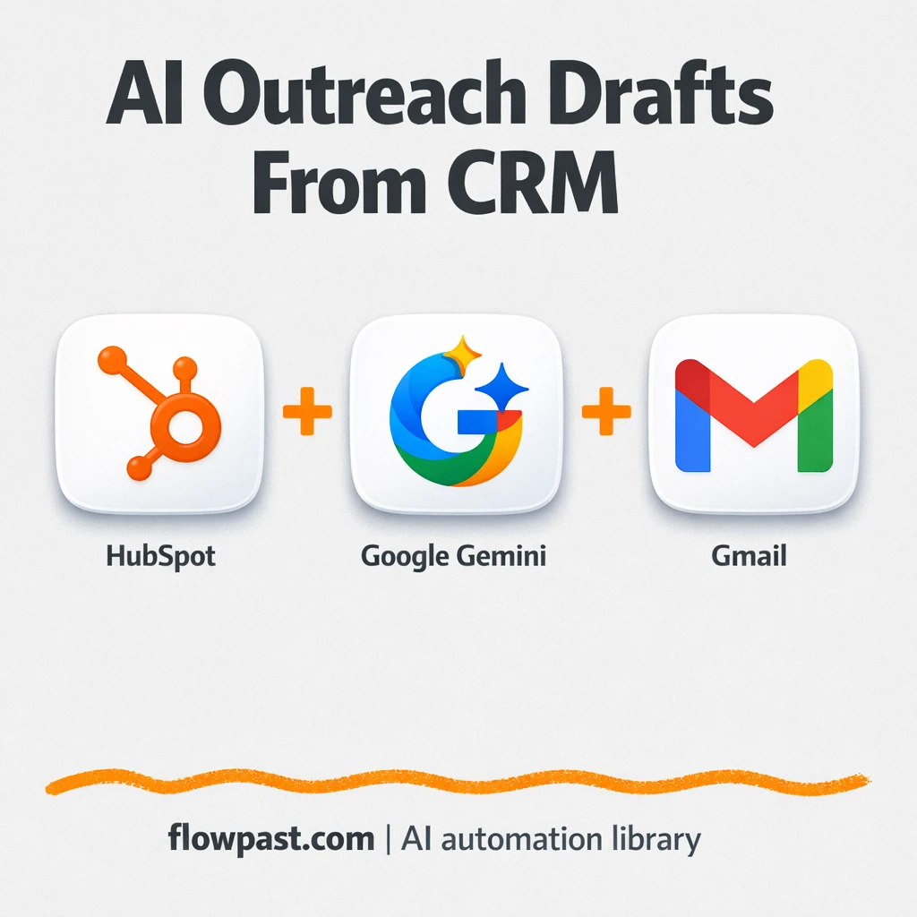 HubSpot + Gmail: outreach drafts with real context - n8n workflow automation template