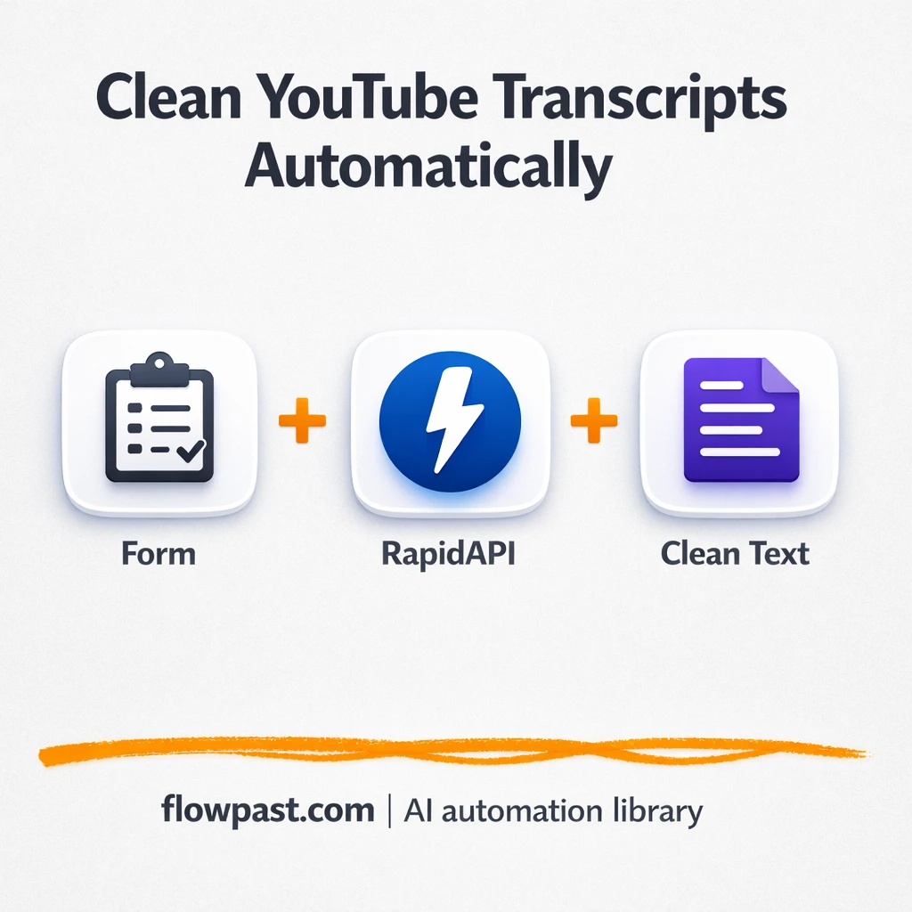 YouTube to Google Sheets, clean transcripts ready - n8n workflow automation template