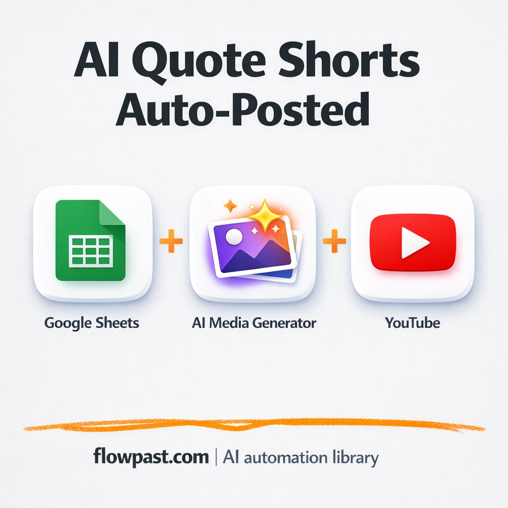 Google Sheets to YouTube, quote Shorts published fast - n8n workflow automation template