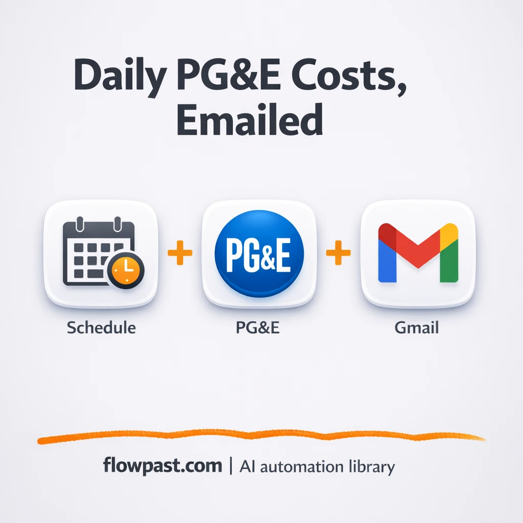 Airtop + Gmail: daily PG&E cost updates in your inbox - n8n workflow automation template