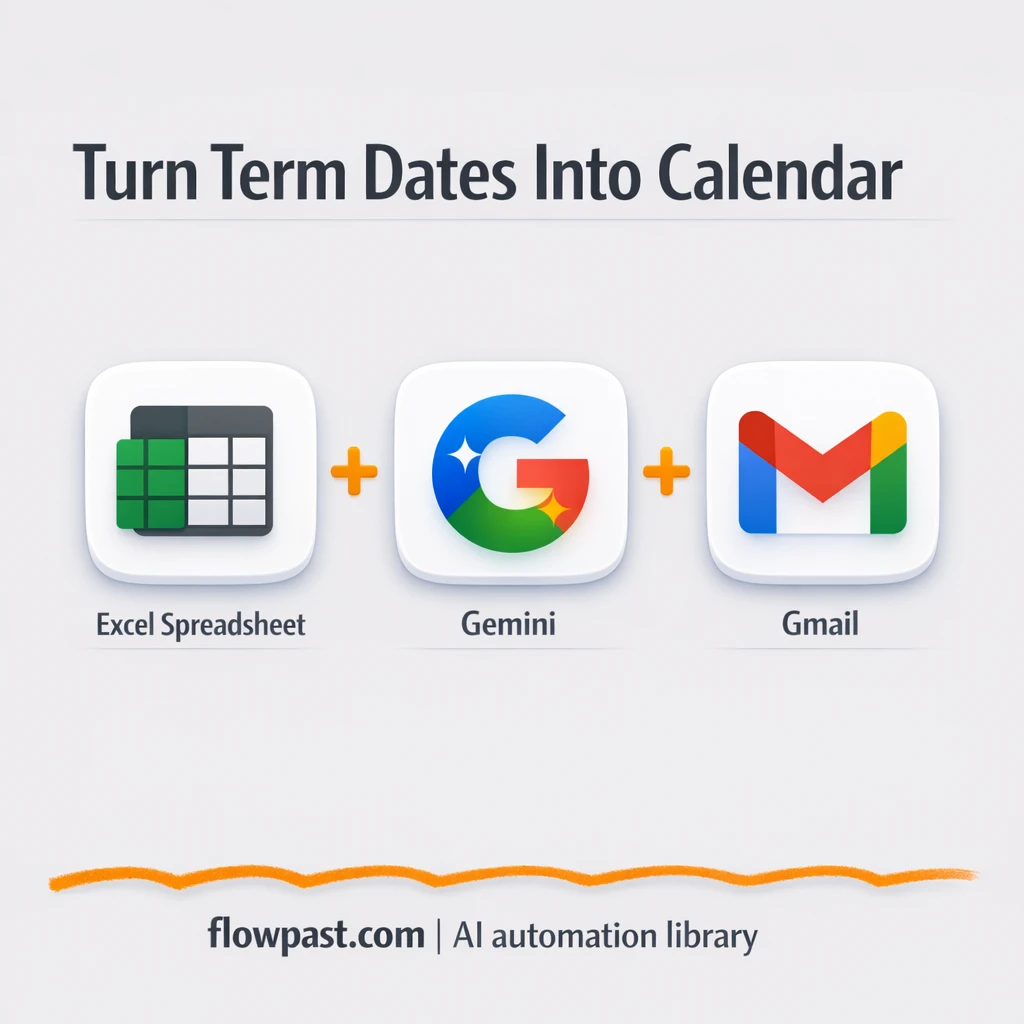 Excel to Gmail, term dates sent as a calendar file - n8n workflow automation template