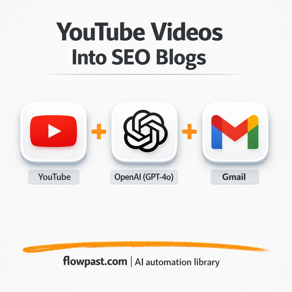 YouTube to Gmail, publish ready blog posts delivered - n8n workflow automation template