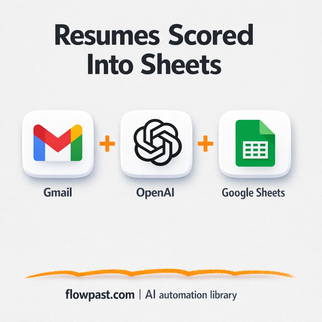Gmail to Google Sheets, scored resumes in one list - n8n workflow automation template