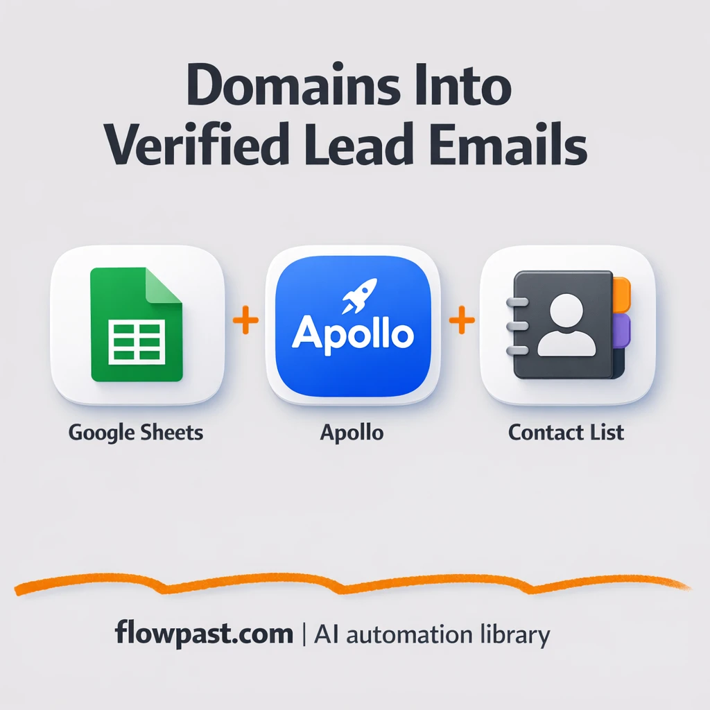 Apollo to Google Sheets, enriched leads from domains - n8n workflow automation template