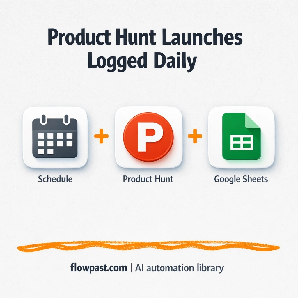 Product Hunt to Google Sheets, clean launch tracking - n8n workflow automation template