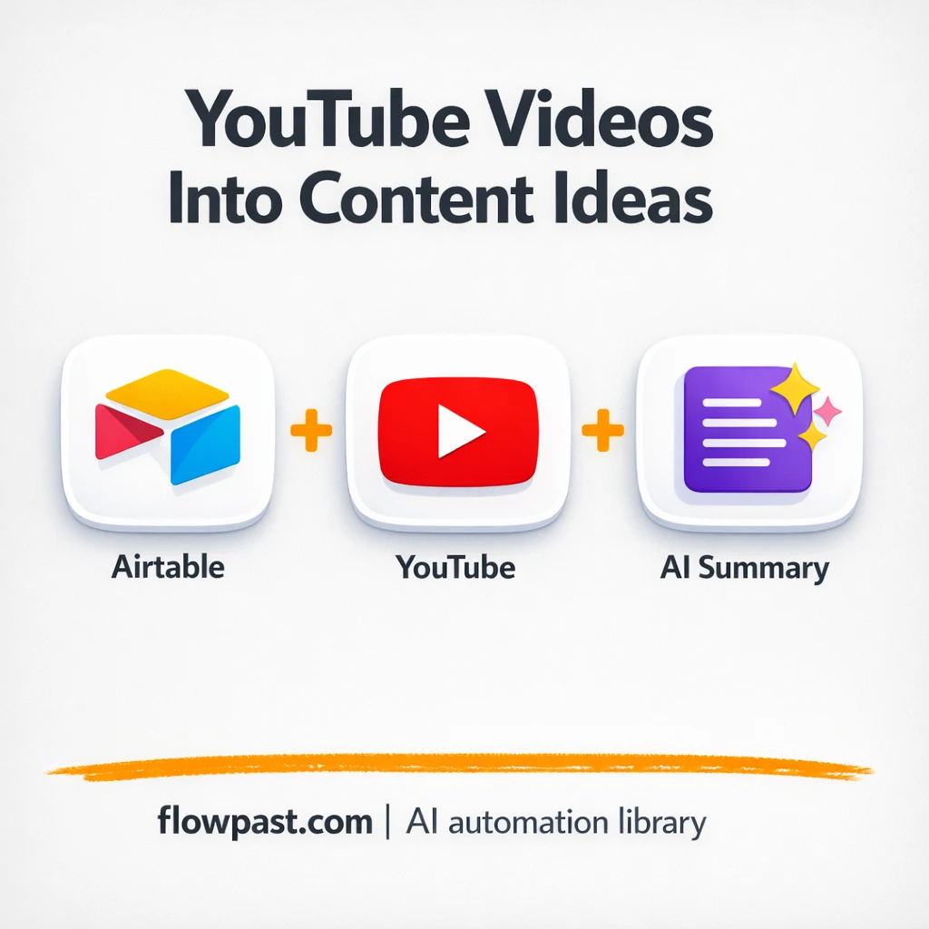YouTube to Airtable, summaries you can reuse fast - n8n workflow automation template