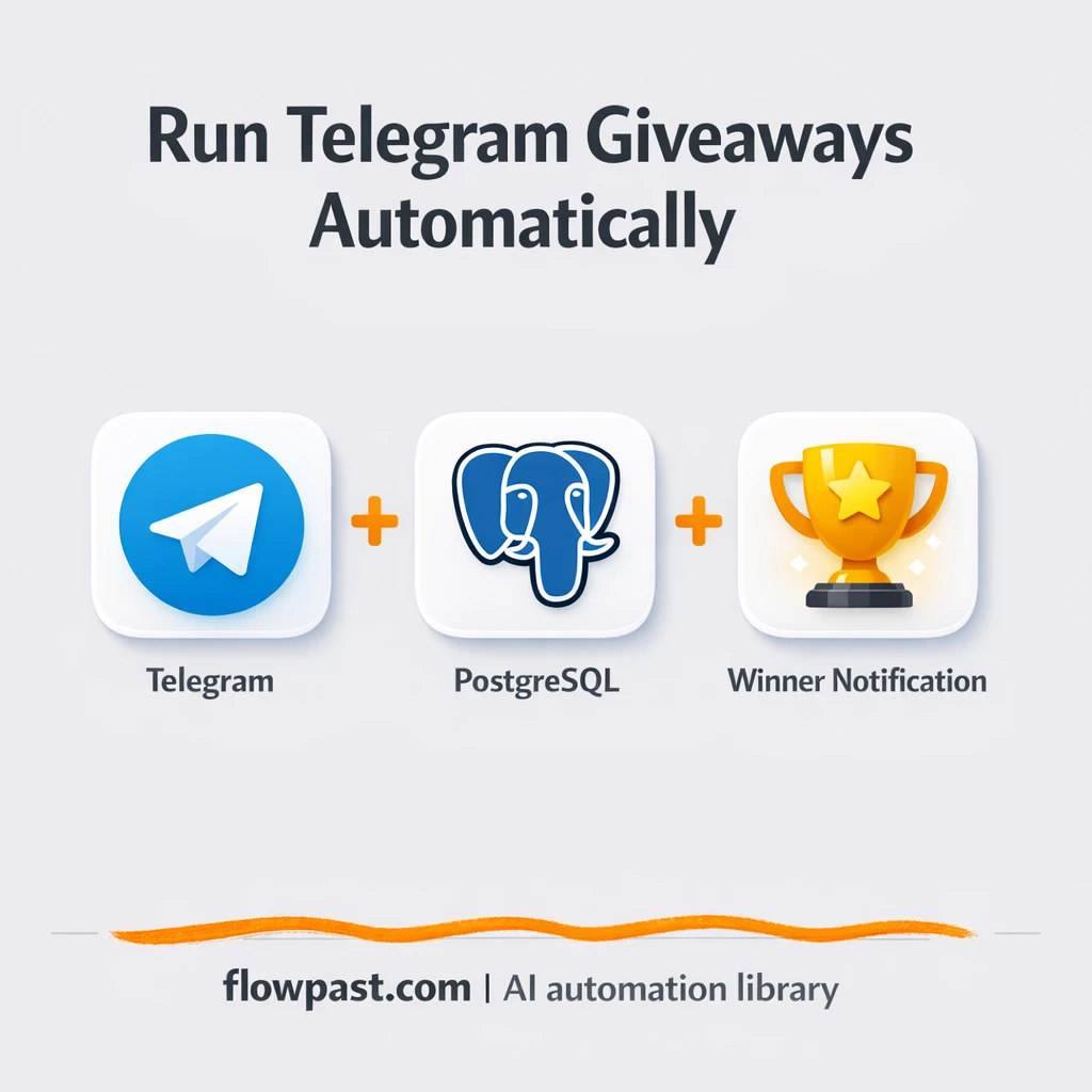 Telegram + Postgres: fair giveaways, clean entries - n8n workflow automation template