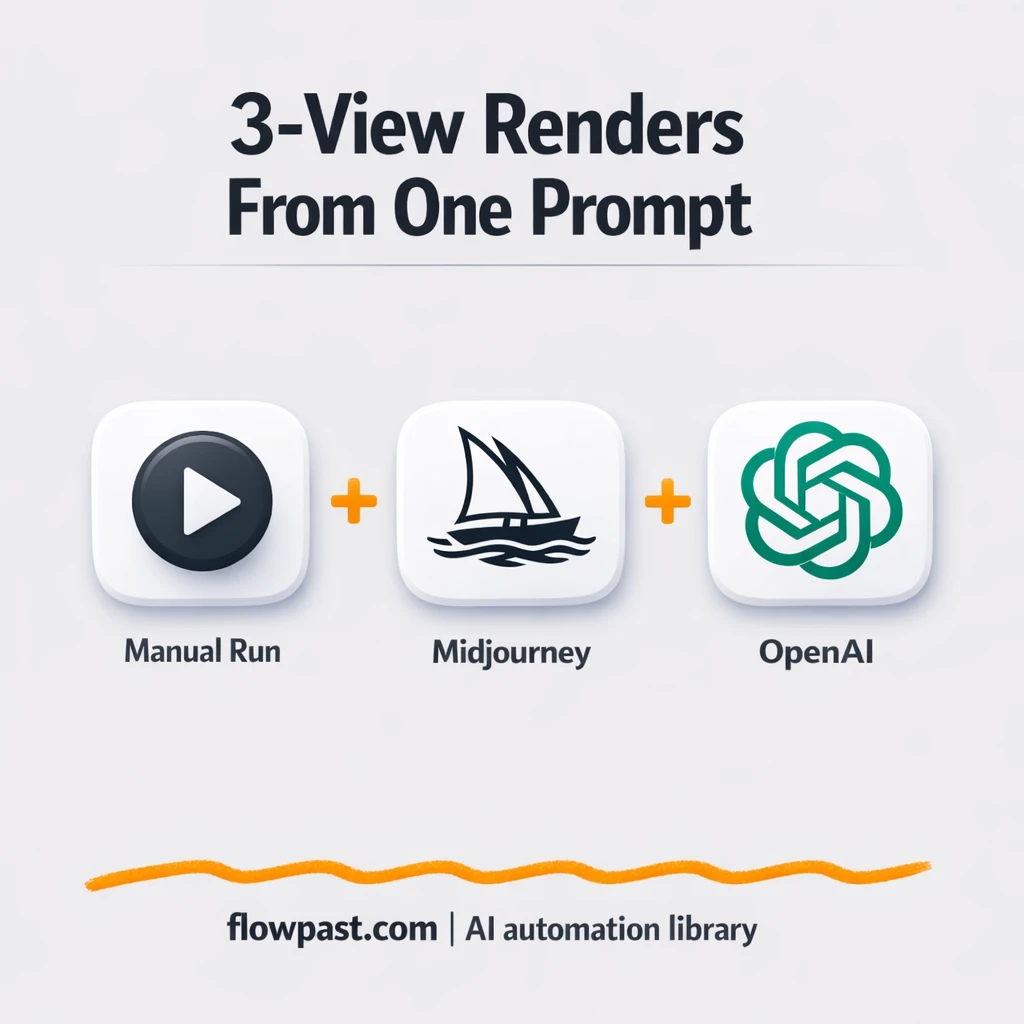 PiAPI to Google Sheets, consistent 3 view renders - n8n workflow automation template