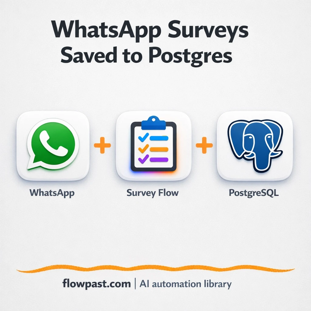 WhatsApp to Postgres, survey answers logged clean - n8n workflow automation template