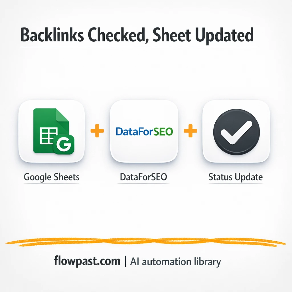 DataForSEO + Google Sheets: backlink status updates - n8n workflow automation template