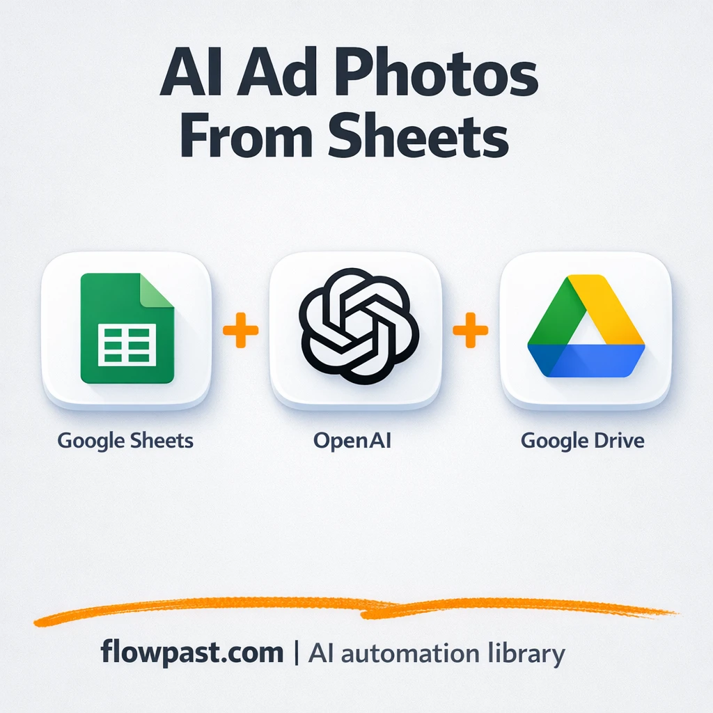 Google Sheets to Google Drive, pro product photos - n8n workflow automation template
