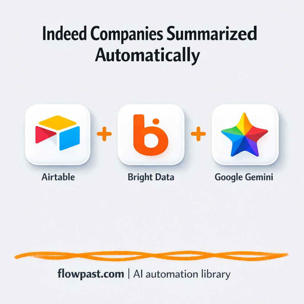 Indeed to Airtable, clean company profiles fast - n8n workflow automation template