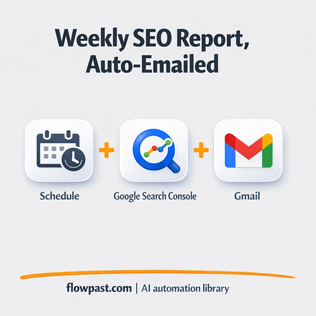 Google Search Console to Gmail, weekly SEO snapshot - n8n workflow automation template