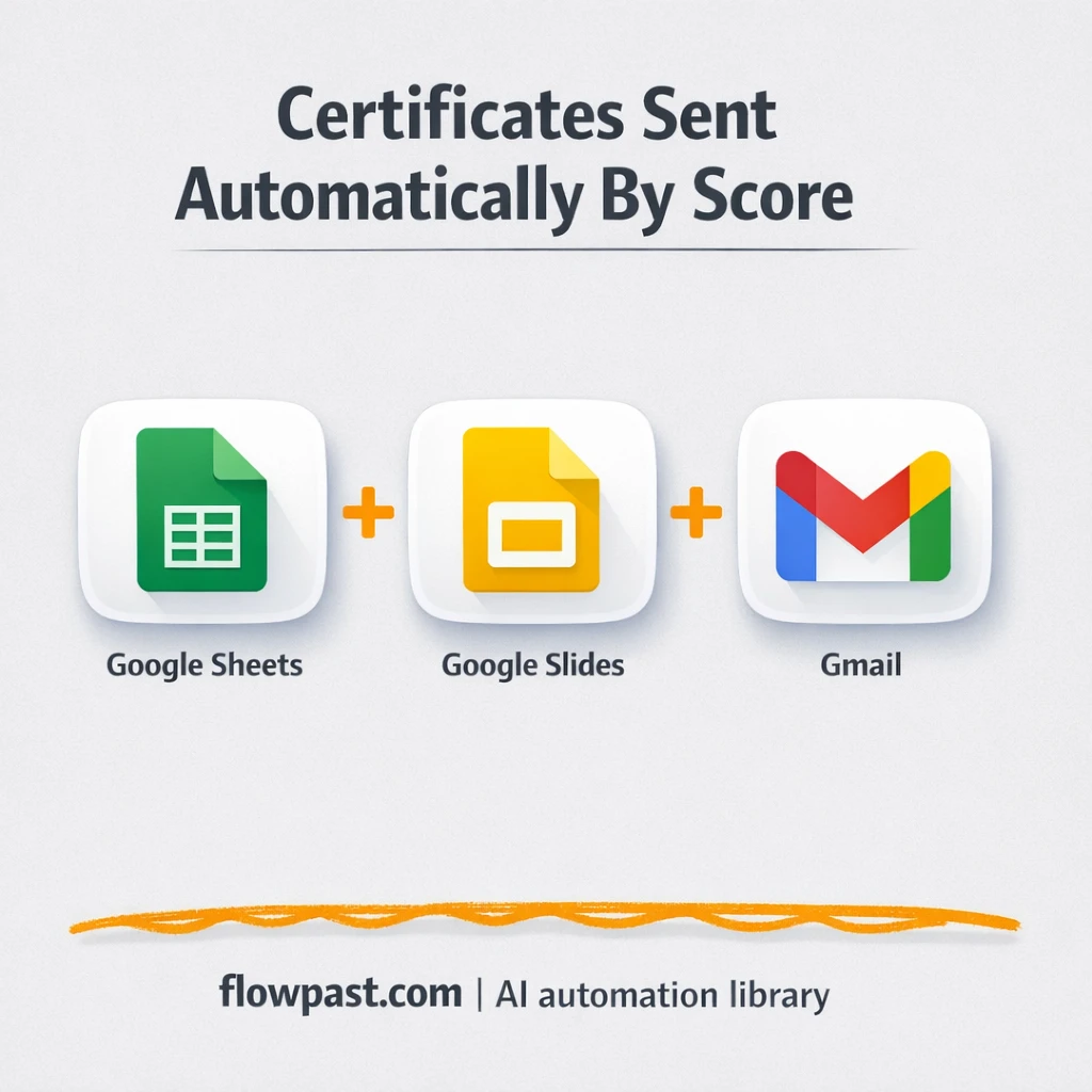 Google Sheets to Gmail, certificates sent to passers - n8n workflow automation template