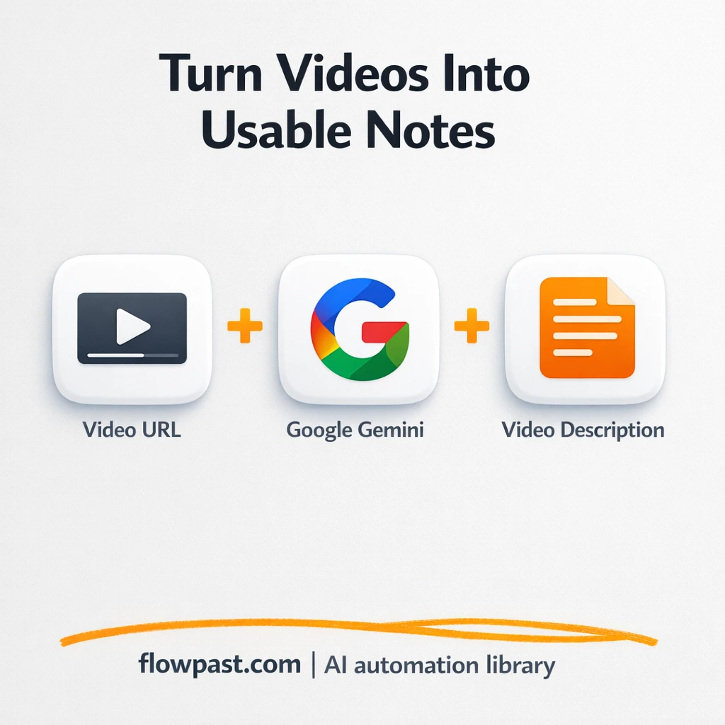 Google Gemini to Google Sheets, video notes done - n8n workflow automation template