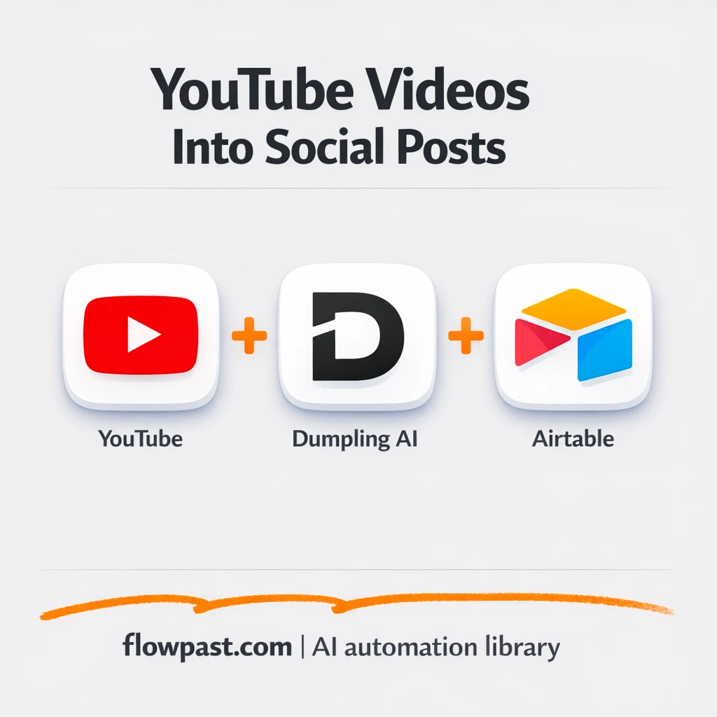 YouTube to Airtable: captions and images ready to post - n8n workflow automation template