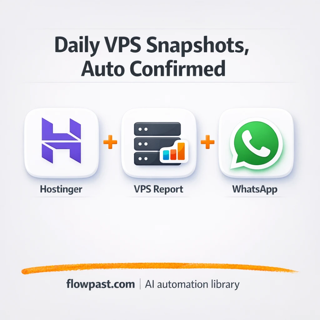 Hostinger VPS snapshots + WhatsApp backup receipts - n8n workflow automation template