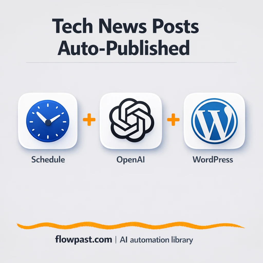 News API to WordPress, tech posts published for you - n8n workflow automation template