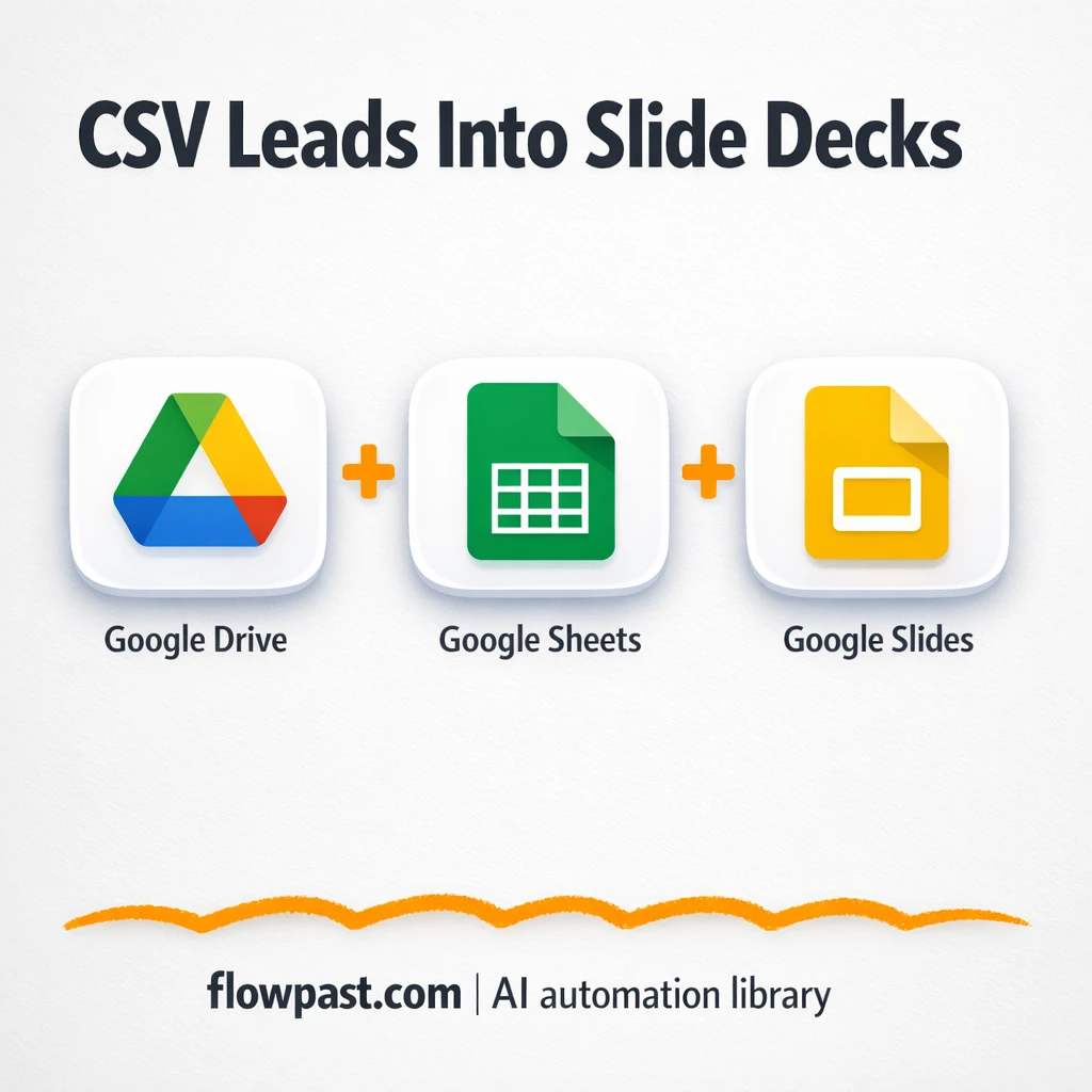 Google Drive to Google Slides, decks filled from CSV - n8n workflow automation template