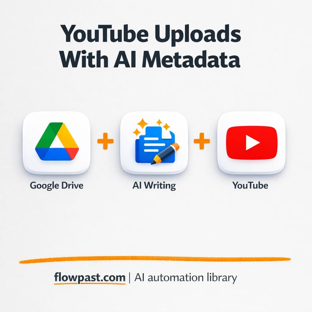 Google Drive to YouTube, metadata done for every upload - n8n workflow automation template
