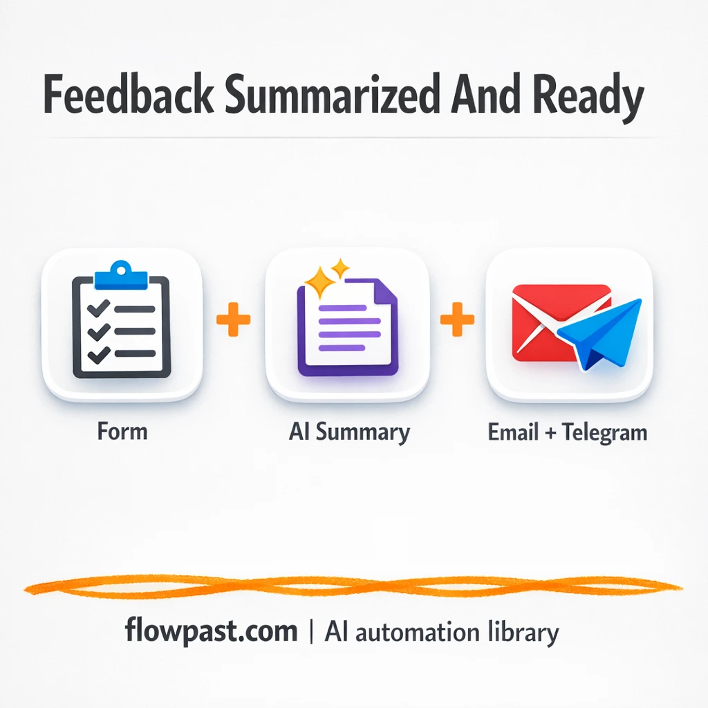 Telegram + Email, feedback summaries you can use - n8n workflow automation template