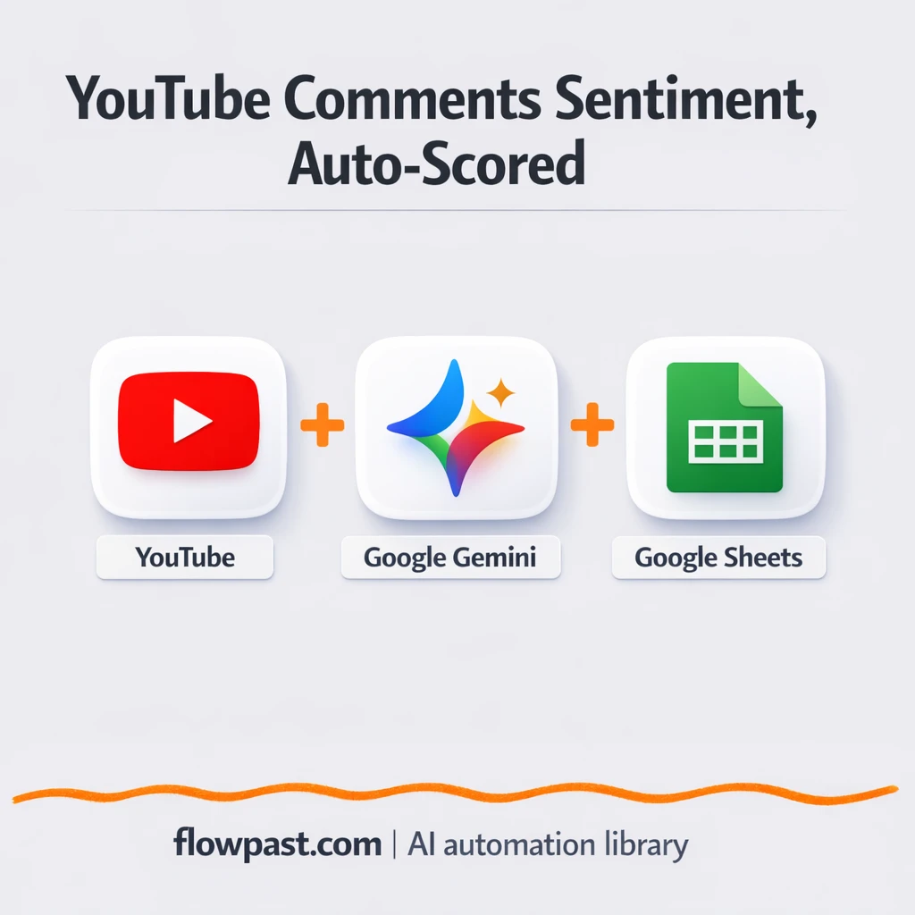 YouTube to Google Sheets, comment sentiment sorted - n8n workflow automation template