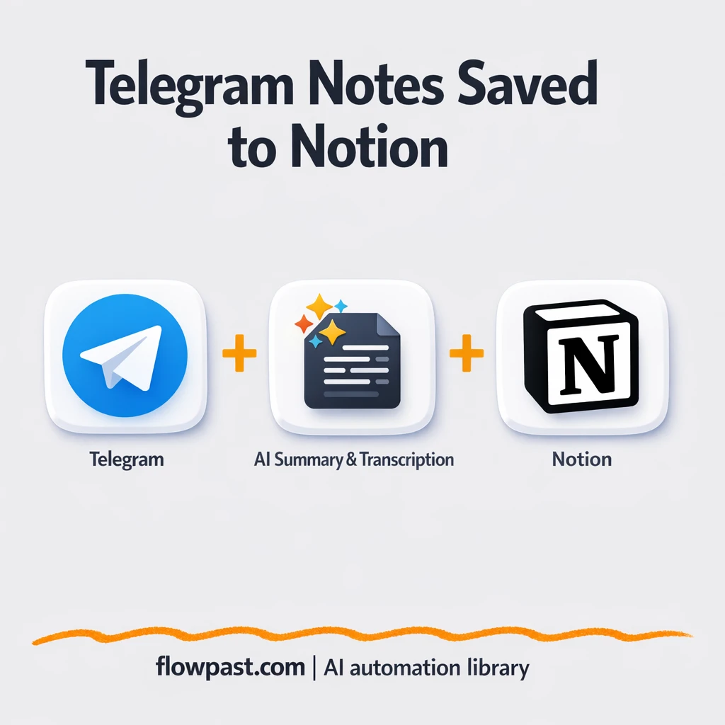 Telegram to Notion, notes filed and searchable - n8n workflow automation template