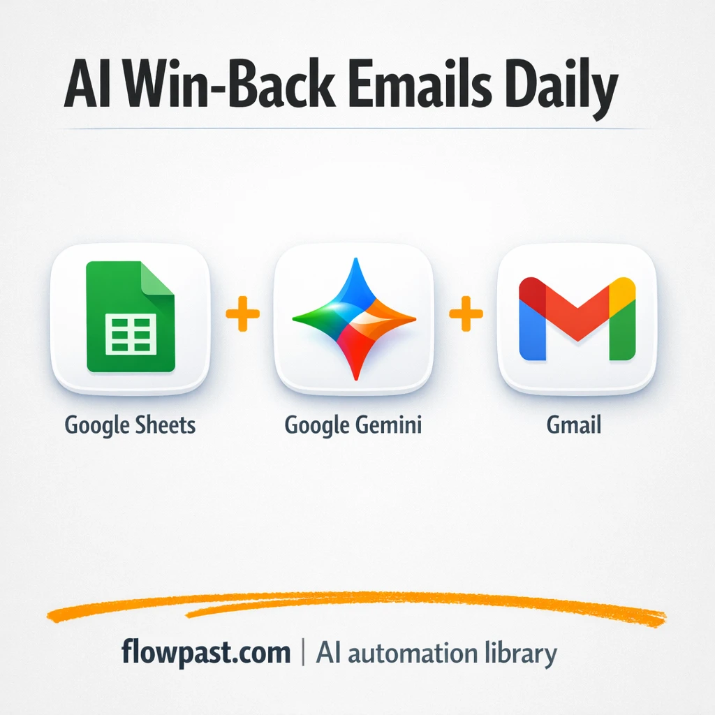 Google Sheets + Gmail: win back churn risks fast - n8n workflow automation template