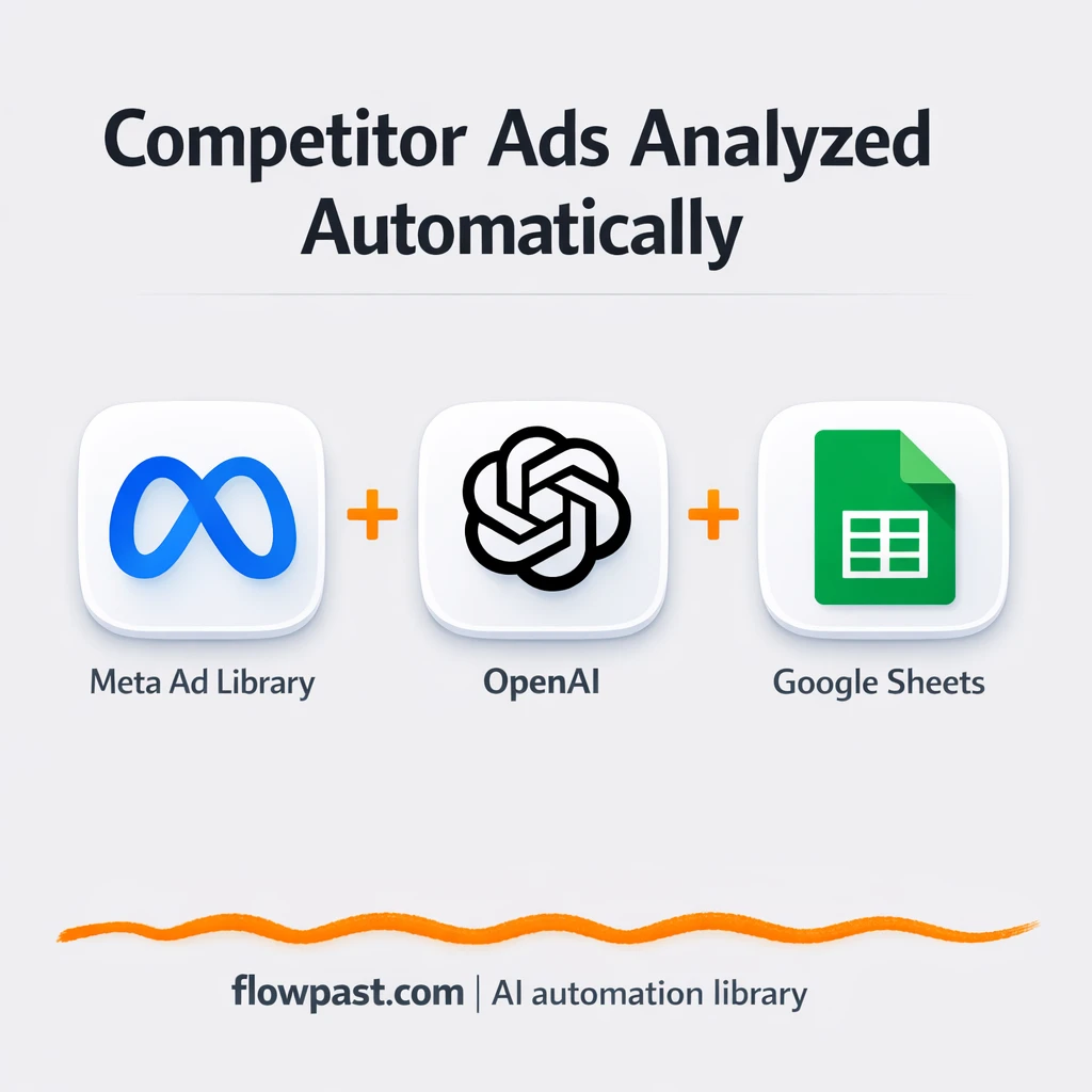 Google Sheets + Drive: Meta Ad Library insights - n8n workflow automation template