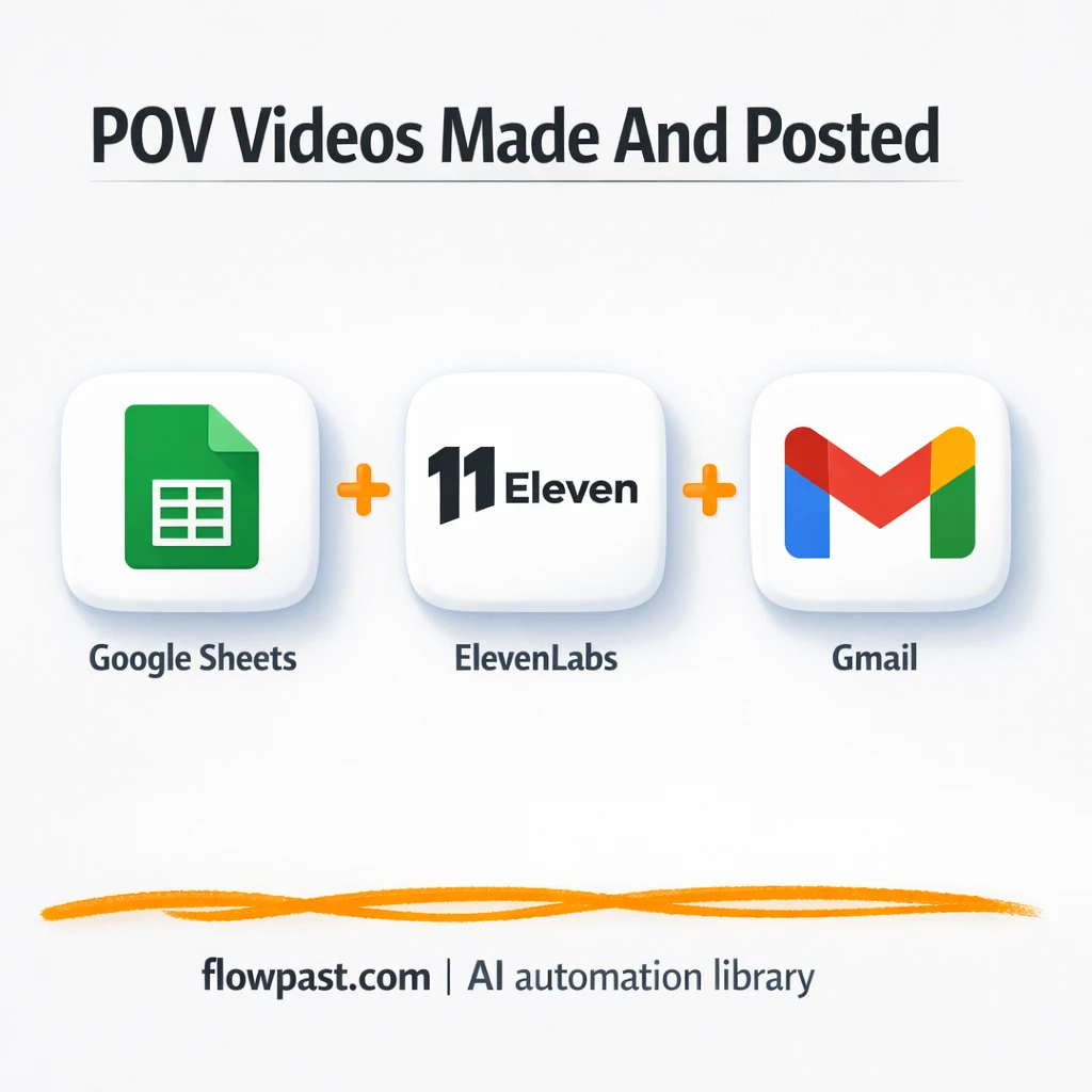 Google Sheets + Gmail approvals for daily POV videos - n8n workflow automation template