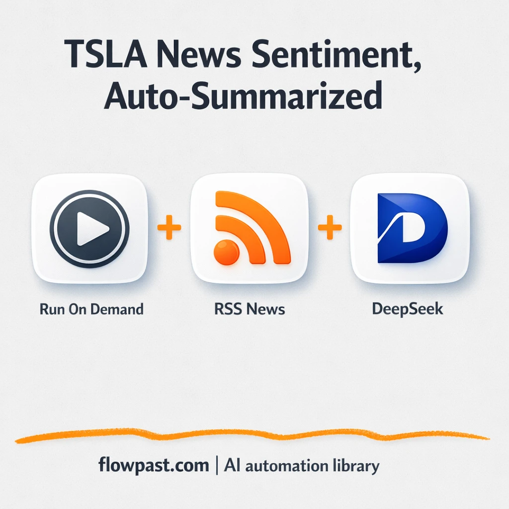 RSS + DeepSeek Chat: TSLA sentiment briefs, ready - n8n workflow automation template