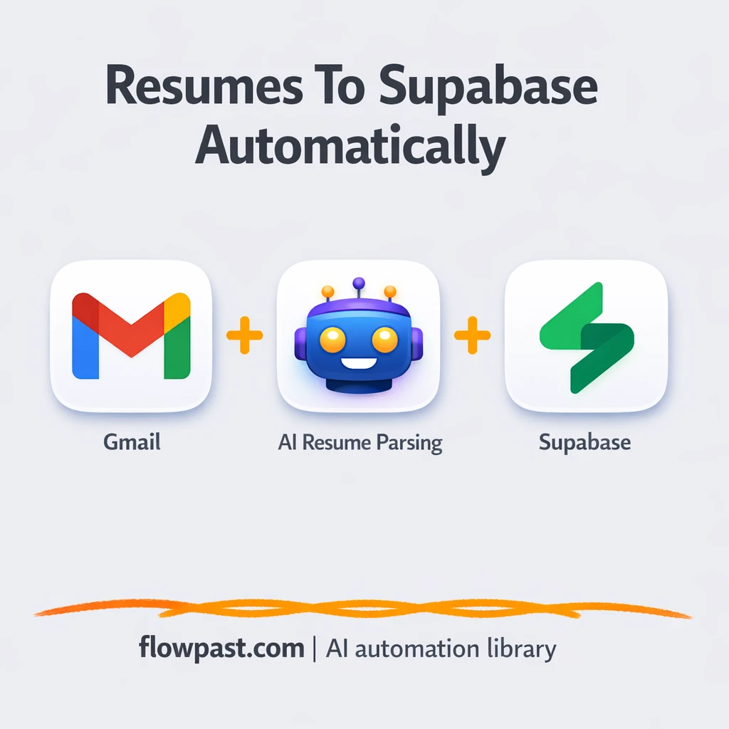 Gmail to Supabase, resumes parsed into clean records - n8n workflow automation template