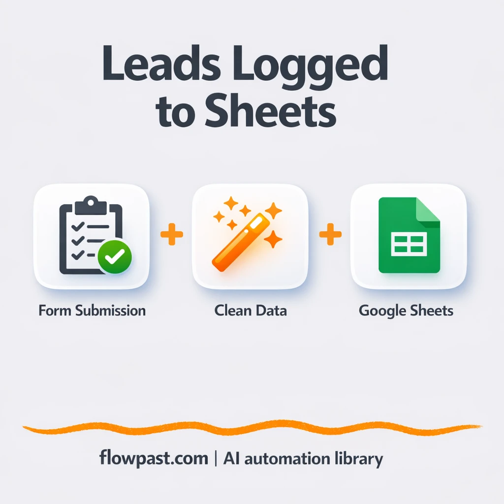 Webform to Google Sheets, leads logged clean - n8n workflow automation template