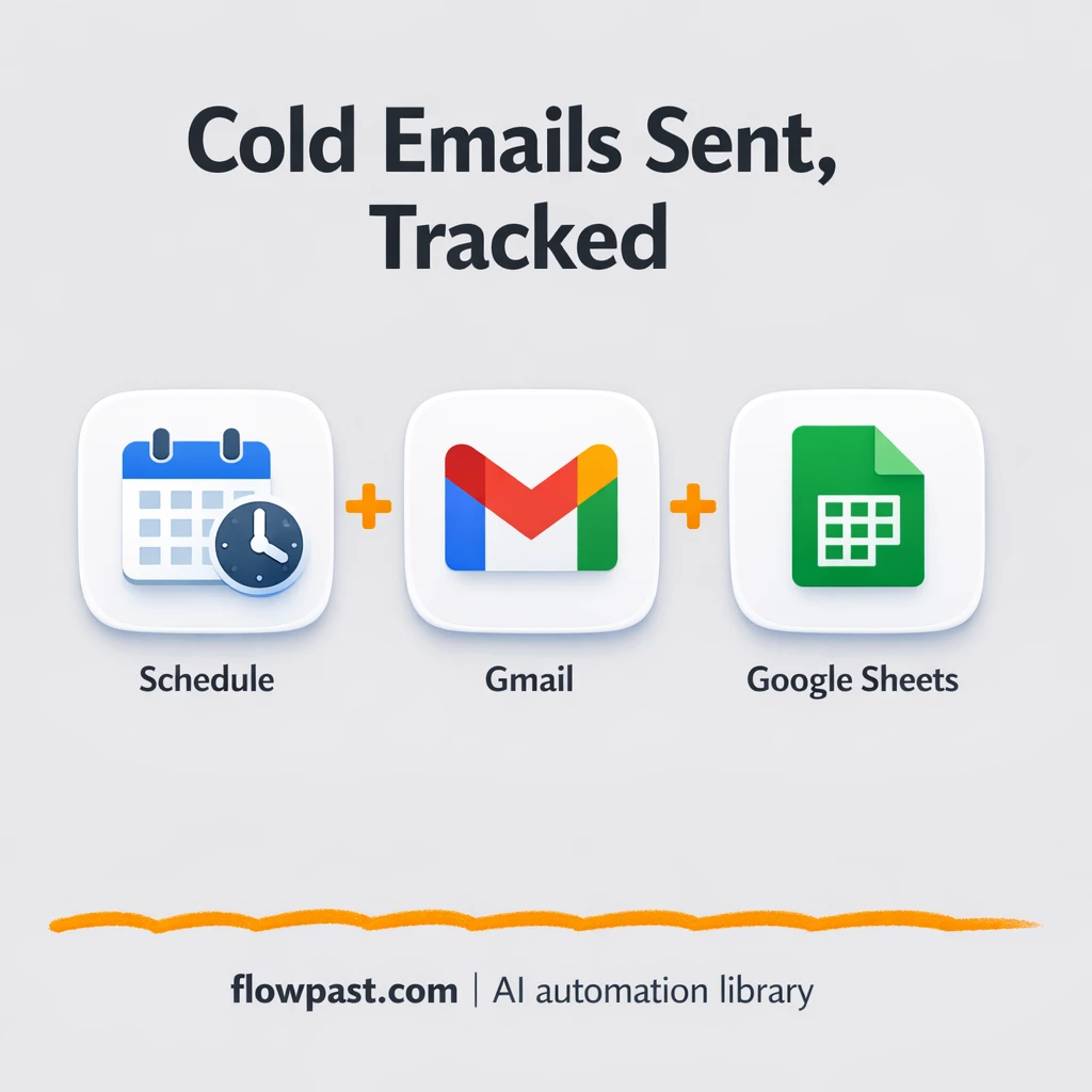 Google Sheets + Gmail: cold emails sent and logged - n8n workflow automation template