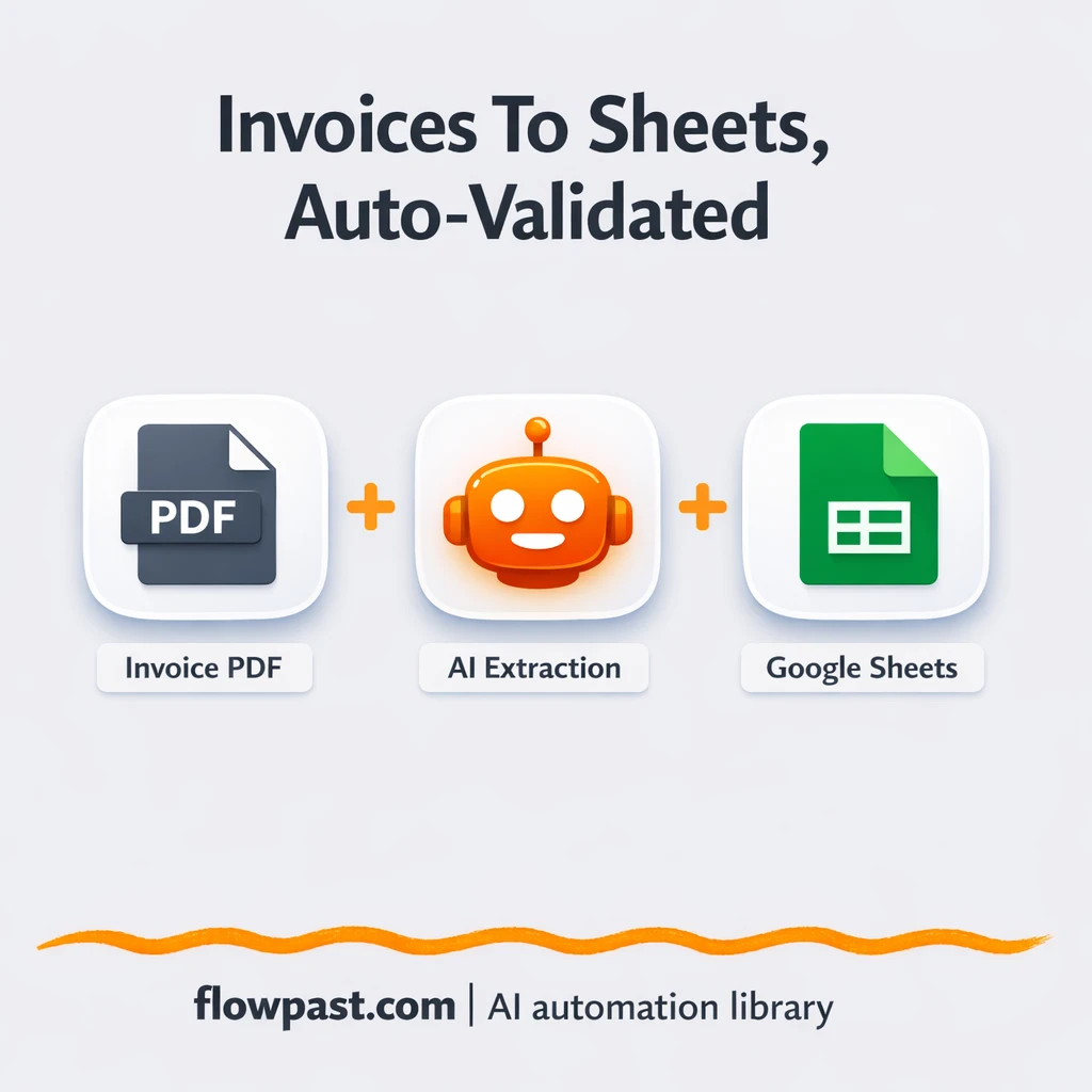 PDF invoices to Google Sheets, line items verified - n8n workflow automation template
