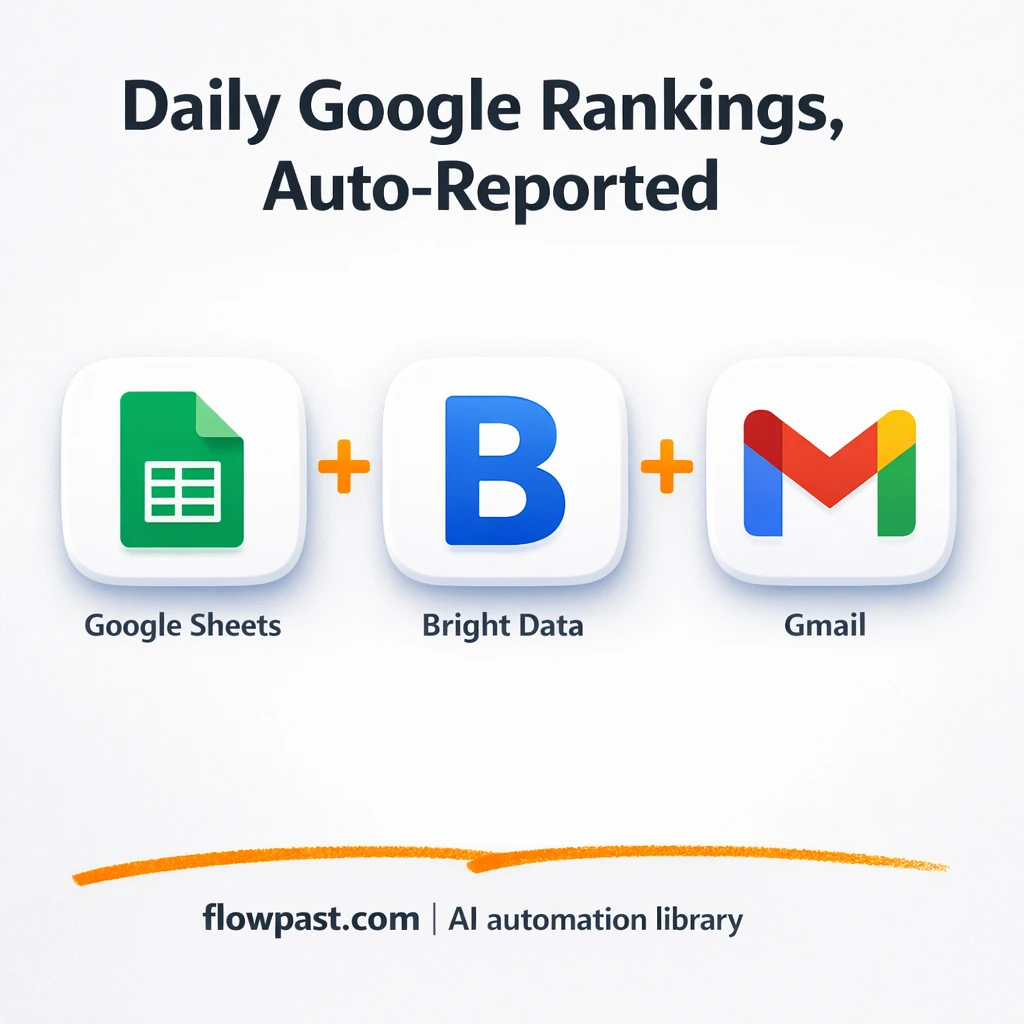 Bright Data to Google Sheets, rankings logged daily - n8n workflow automation template