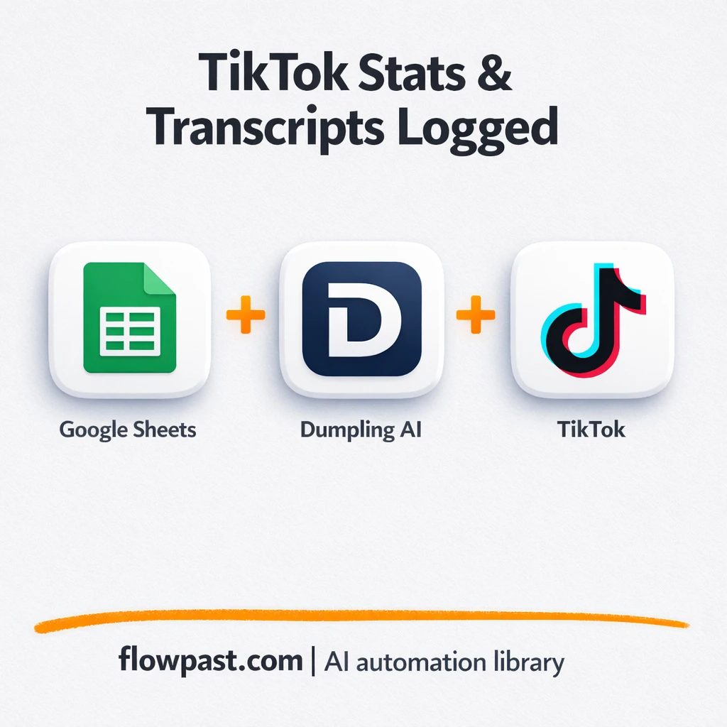 TikTok + Google Sheets: transcripts logged for you - n8n workflow automation template