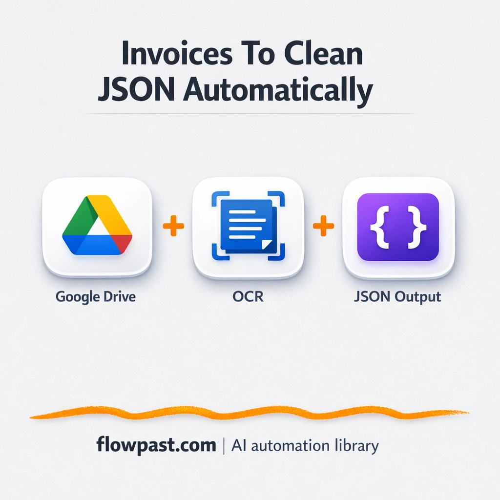 Google Drive to Google Sheets, invoices logged clean - n8n workflow automation template