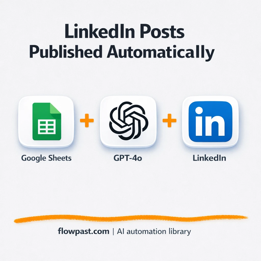 Google Sheets + LinkedIn: posts published without repeats - n8n workflow automation template