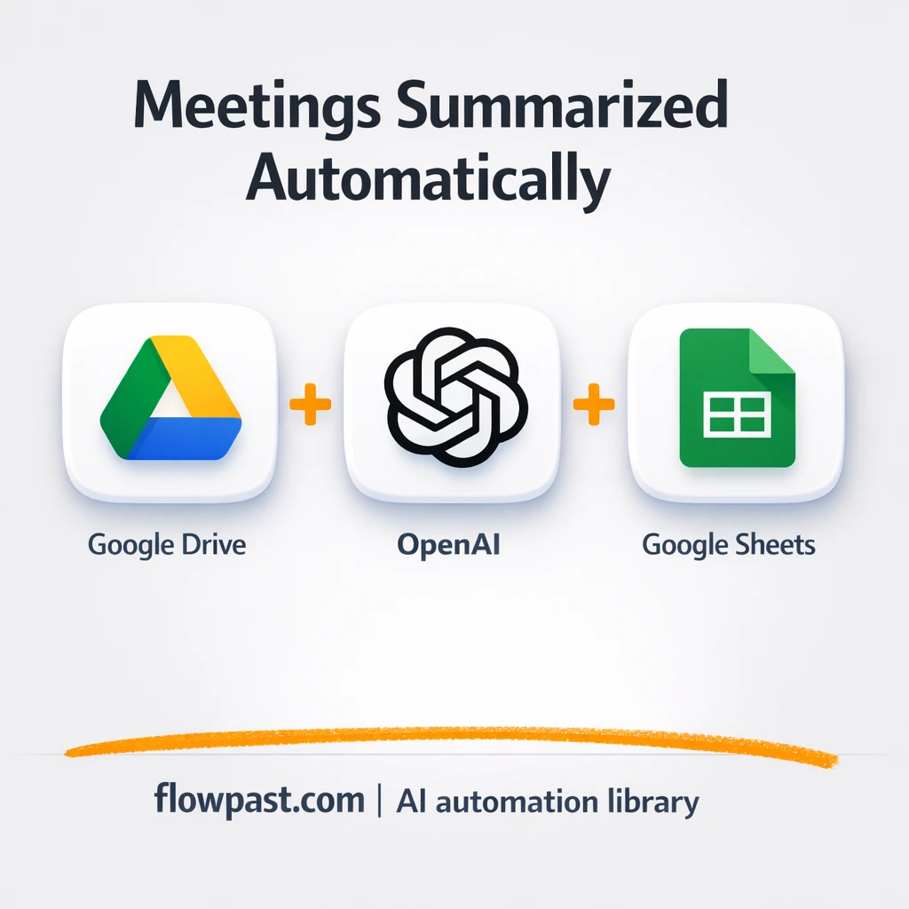 Google Drive to Google Sheets, meeting notes done - n8n workflow automation template